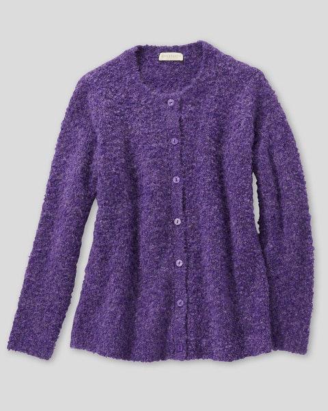 Luxe Bouclè Button-Front Cardigan