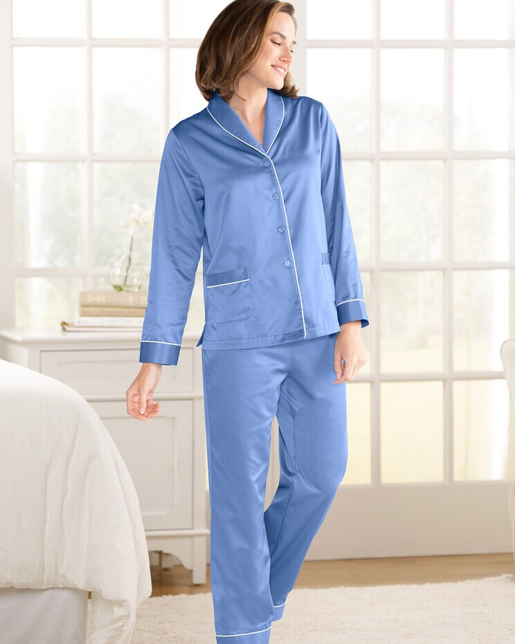 Brushed Back Satin Pajama