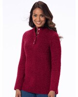 Cuddle Boucle Pullover Sweater - Claret Marled