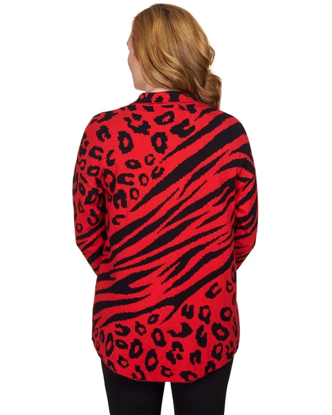 Ruby Rd® Animal Print Sweater Jacket