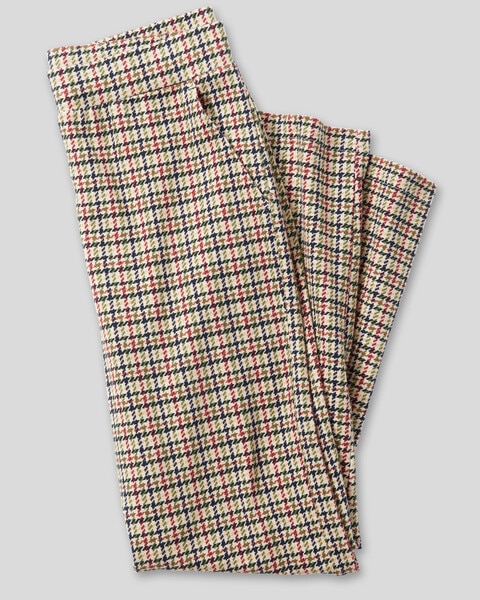Everyday Knit Straight-Leg Houndstooth Pants