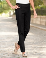SlimSation® Tapered-Length Pants - Black Denim