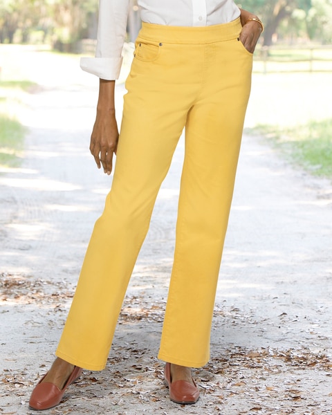 DreamFlex Color Pull-On Relaxed Straight Leg Jeans