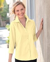 Foxcroft® Non-Iron Perfect-Fit Three-Quarter-Sleeve Shirt - Buttercup
