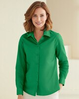 Foxcroft For Appleseeds Perfect-Fit Long-Sleeve Shirt - Green Pepper