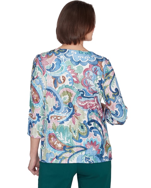 Alfred Dunner® Classics Scroll Multi Colored Patterned Top