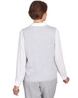 Alfred Dunner® Isn't It Romantic Collar Layered Pearl Trim Sweater - alt2