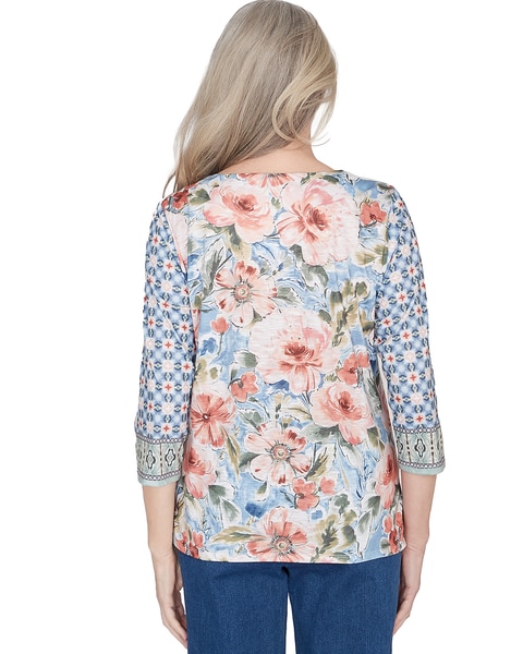 Alfred Dunner® Scottsdale Floral Geometric Triple Knot Top