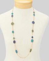 Long Mixed-Stone Necklace - Gold