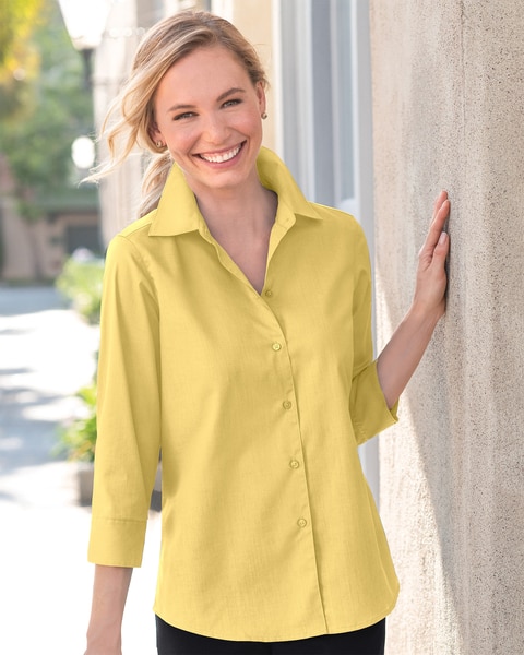 Foxcroft® Perfect-Fit Three-Quarter-Sleeve Shirt