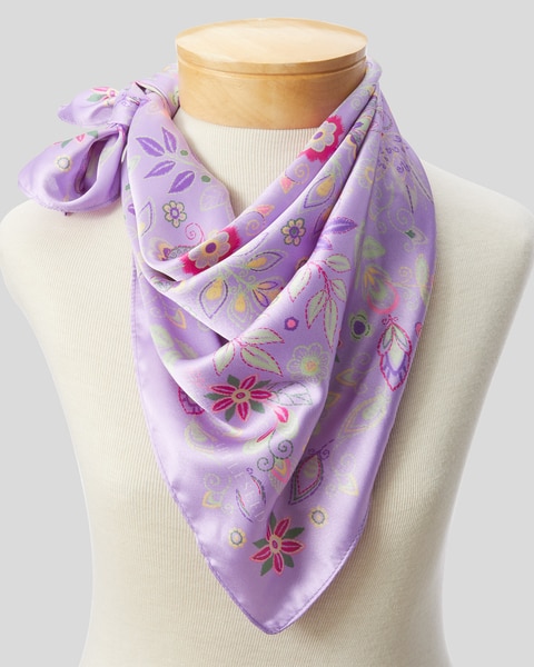 Lilac Garden Satin Scarf