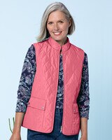 Berkshire Solid Quilted Vest - Strawberry Pink