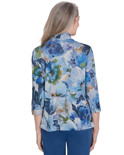 Alfred Dunner® Classics Watercolor Floral Melange Two in One Top