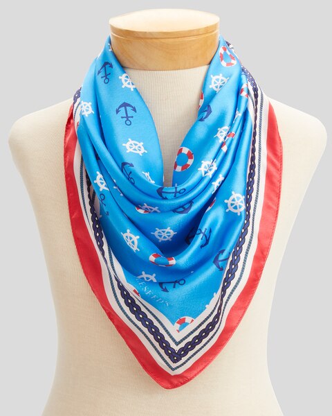 Shore Lines Border-Print Scarf