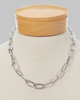 Convertible Paper-Clip Link Necklace - Silver