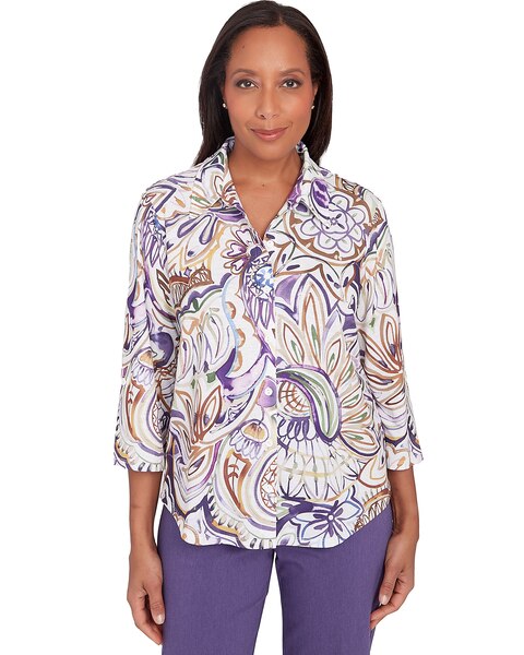 Alfred Dunner® Charm School Drama Paisley Top