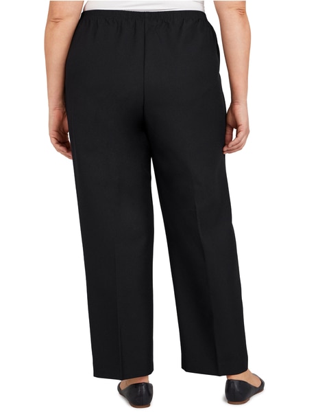 Alfred Dunner Classic Tailored Textured Proportioned Straight Leg Pants