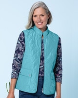 Berkshire Solid Quilted Vest - Grotto Blue