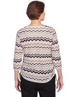 Alfred Dunner® Neutral Territory Diagonal Texture Drawstring Hem Top - alt2