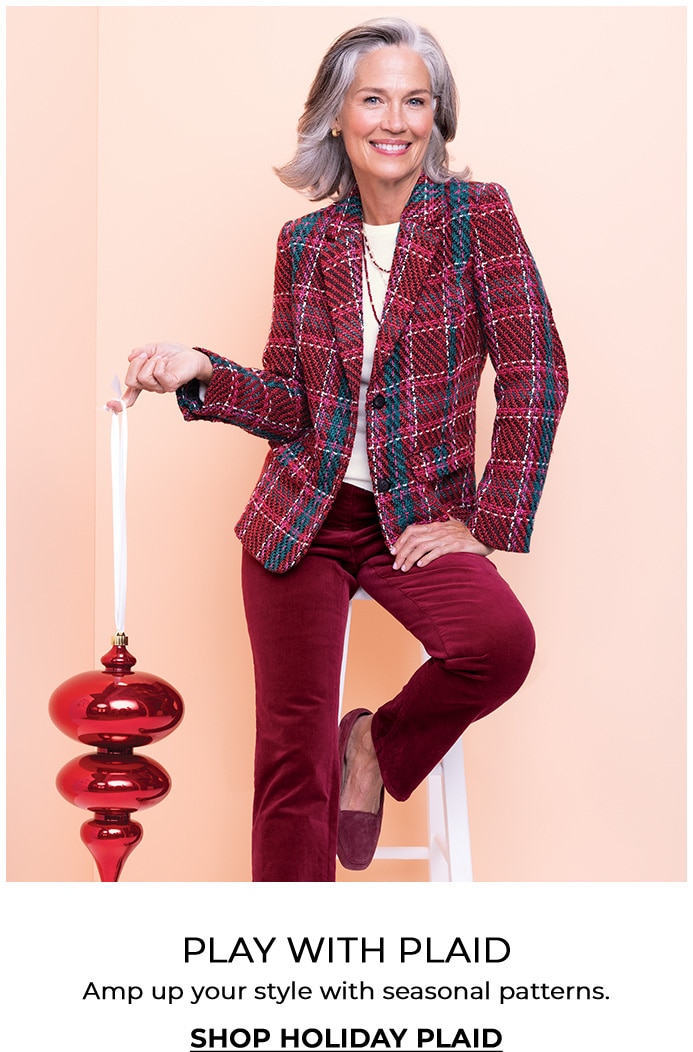 play with plaid amp up your style with seasonal patters. shop holiday plaid