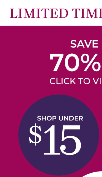 limited time flash sale! save up to 70% off shop under $15